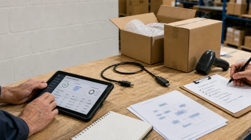 Business owners evaluating a technology dashboard and implementation checklist