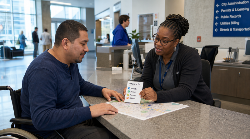 Resident and city navigator route a local problem to the correct office