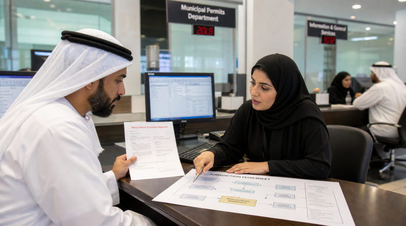 Business owner and government clerk trace a permit correction to the responsible department