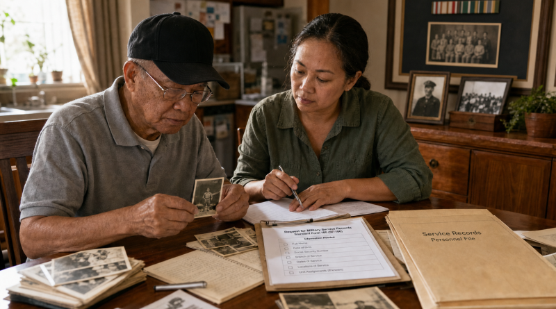 Veteran and daughter identify the service record needed to verify family history