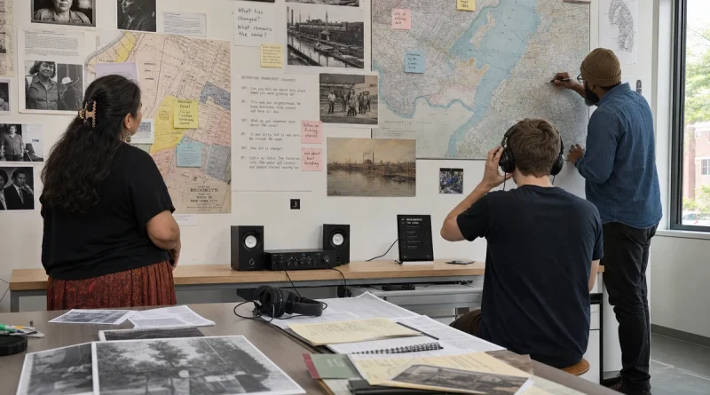 Arts and humanities team combining oral history, maps, photographs, transcripts, and audio into one exhibit